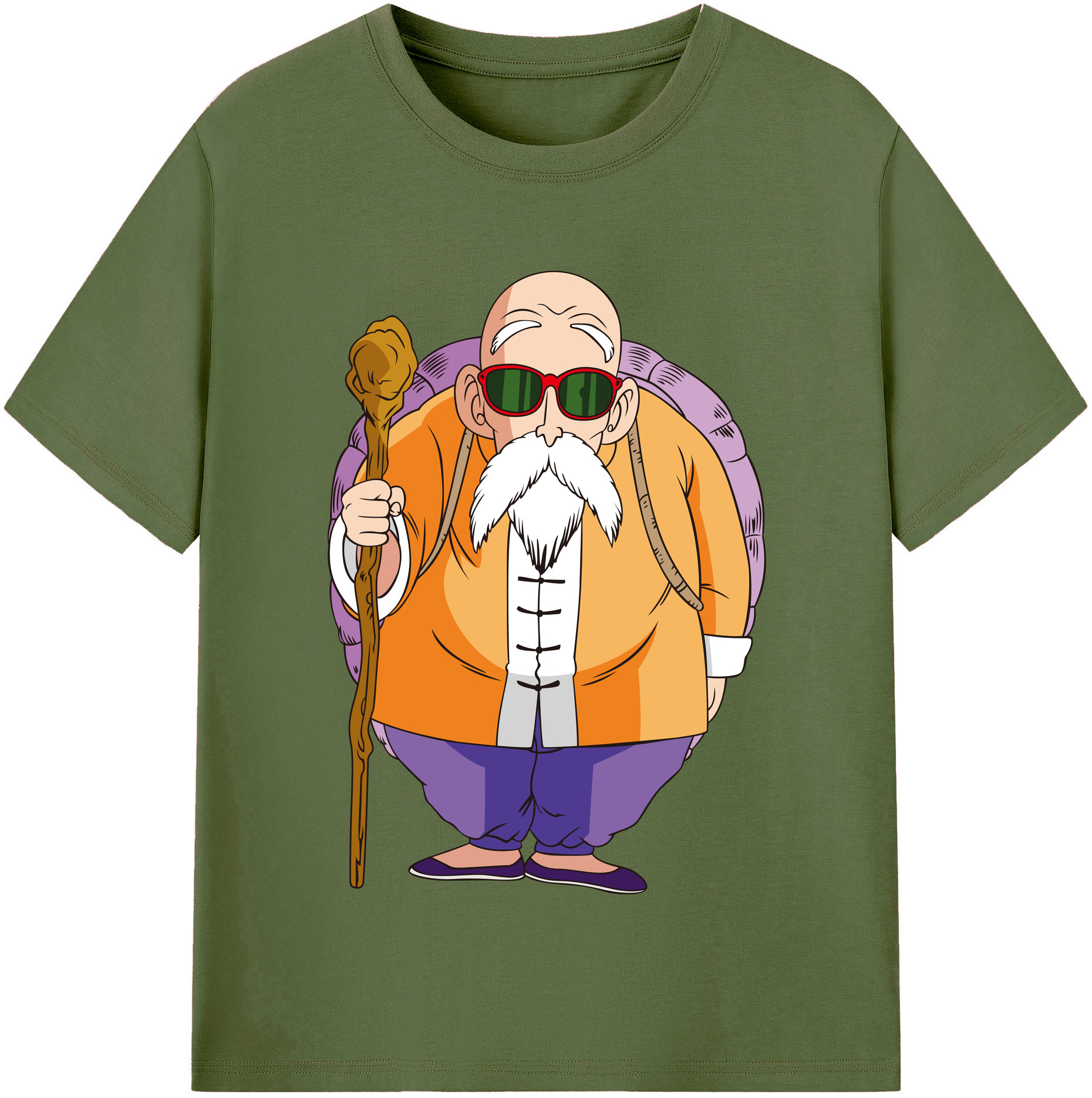（画像用） ドラゴンボール 亀仙人（かめせんにん） DRAGON BALL Master Roshi Kame Sennin 綿100％半袖Tシャツ（フロントプリント）
